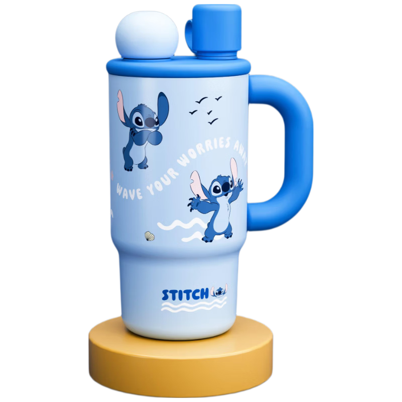 Disney Cartoon Insulated Water Bottle for Kids Boys and Girls Stitch Ice Mug Blue 700ml 25025