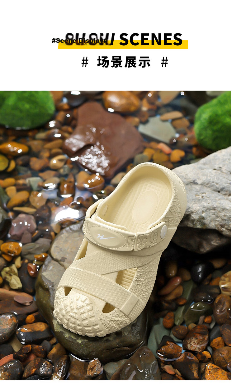 Double Star Kids Summer Slippers Boys Outdoor Beach Soft Sole Sports Clogs Black Size 35-36 11