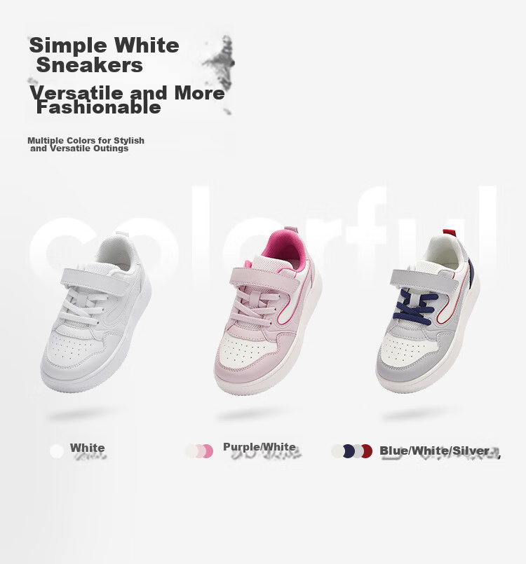 Balabala Kids Casual Shoes Children's Lightweight Breathable Mesh Sneakers Boys Girls 2026 New Autumn White Shoes 17