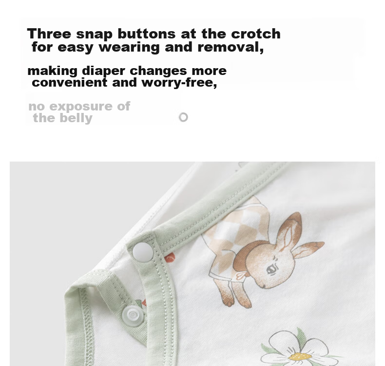 Beitaisi Baby Romper, Summer Infant Clothing, Short-Sleeve Belly-Protecting Pajamas, for Boys And Girls, Newborn Pure Cotton Onesie 17