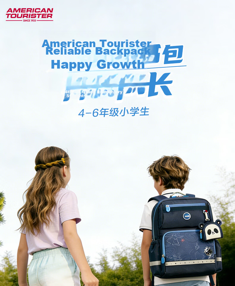 American Tourister Student Backpack 26th Edition for Grades 4-6 Boys Antibacterial Lightweight Large Capacity NG3 1