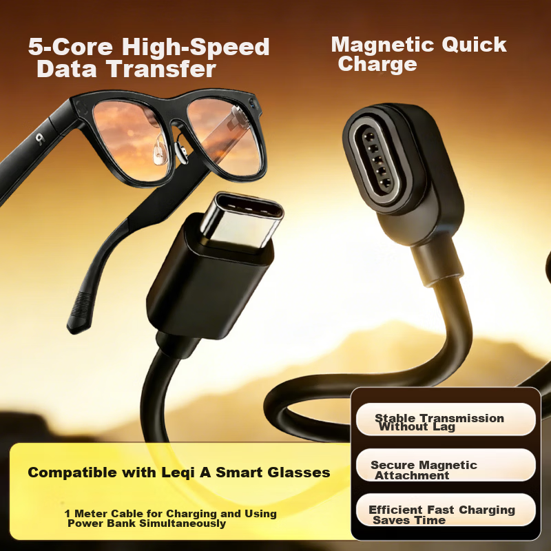 Trendsetter Rokid AI Smart Glasses Magnetic Charging Cable Data Charger for Rokid Glasses with Data Transfer 1