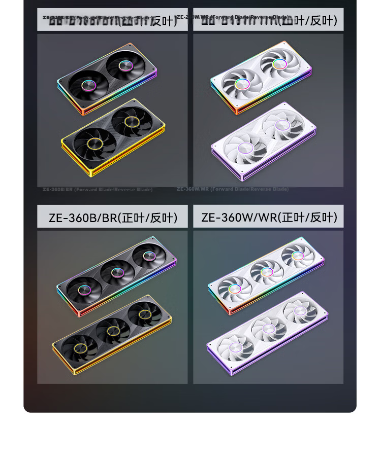 JONSBO ZE-360WR ARGB White 12CM x3 Case Fans Reverse Blade (Four-Sided Thousand-Layer Mirror Full Light Effect / Motherboard Sync Lighting / PWM Male-Female Connector) 4