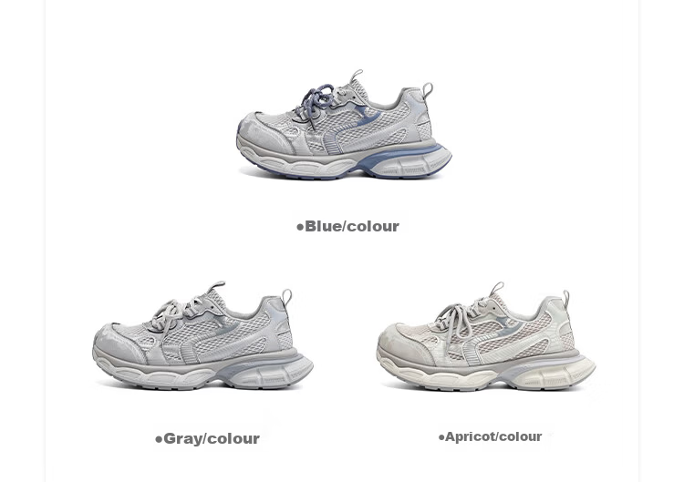 La Chapelle Women's New Dad Sneakers Small Height Increase Thick Sole Platform Sports Shoes 615 Gray Size 38 4
