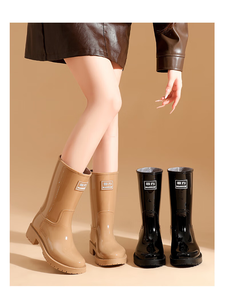 Warrior Women's Mid-Calf Waterproof Non-Slip Outdoor Rain Boots Fashion Short Durable Rain Shoes Size 37 13