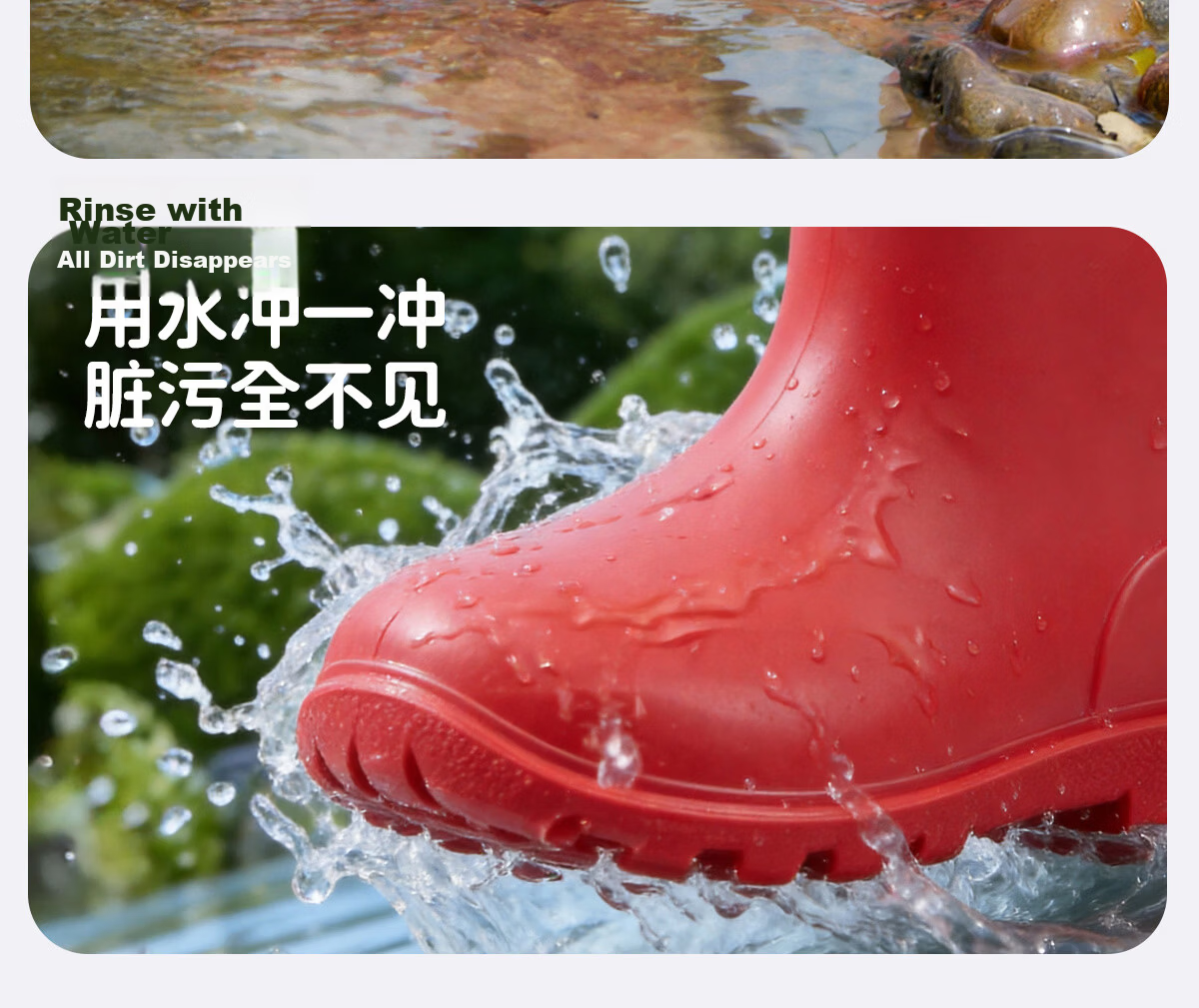 Sweet Sweet Kids Waterproof Non-Slip Rain Boots for Boys and Girls, Lightweight Durable Versatile Water Shoes for Toddlers and Kindergarten Children 34