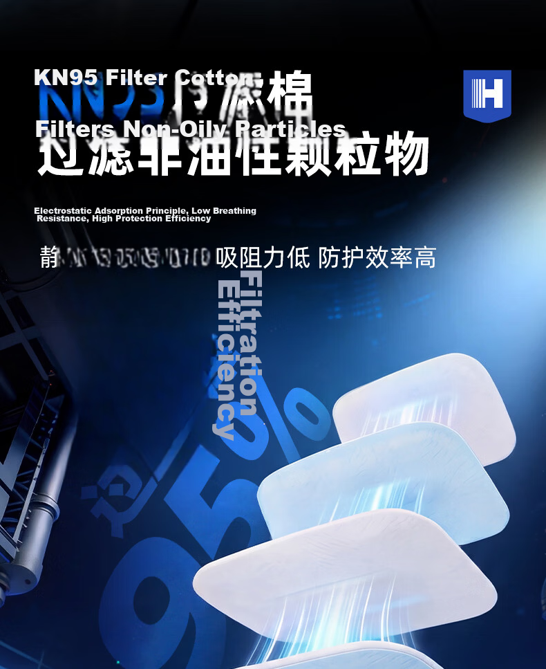 Henghui Gas Mask Respirator with Activated Carbon Filter for Organic Gases Industrial Chemical Grinding Renovation Spray Protective Face Mask Gas Mask Filter Cotton 7