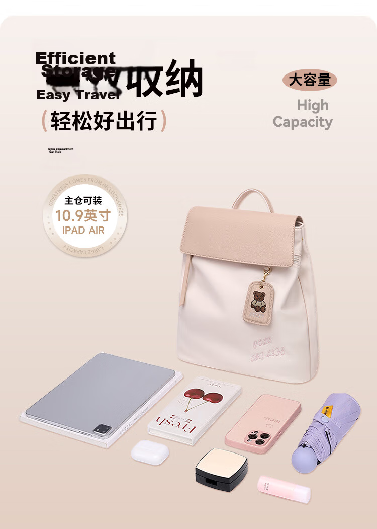 POLO Women's Casual Lightweight Backpack Small Bag iPad Laptop Bag Fashion Commuter Travel Student School Backpack 6