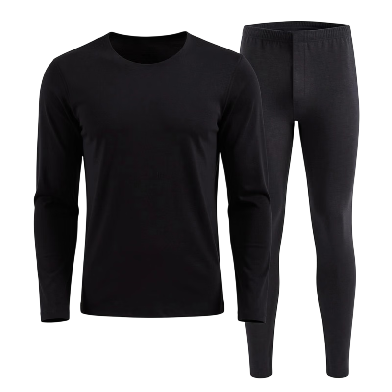 Langsha Men's Thermal Underwear, Antibacterial And Anti-Mite, Goose down Seamless, Heat-Generating, Thin-Fit Autumn Top And Bottom Set