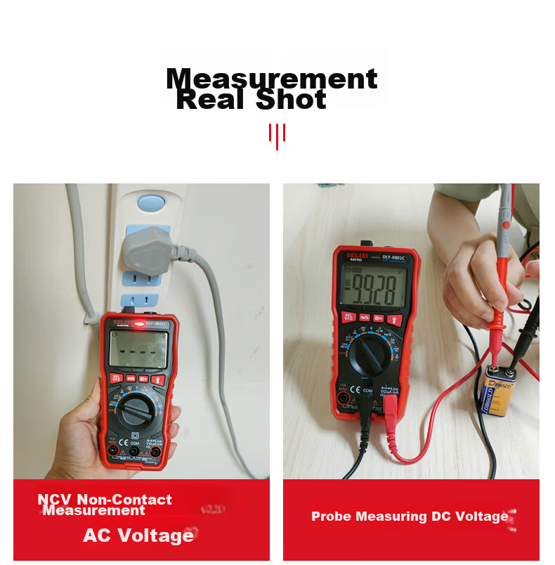 DELIXI ELECTRIC Digital Multimeter Backlit Portable High-Precision Universal Meter Electrician Household Ammeter Smart Burn-Proof 22