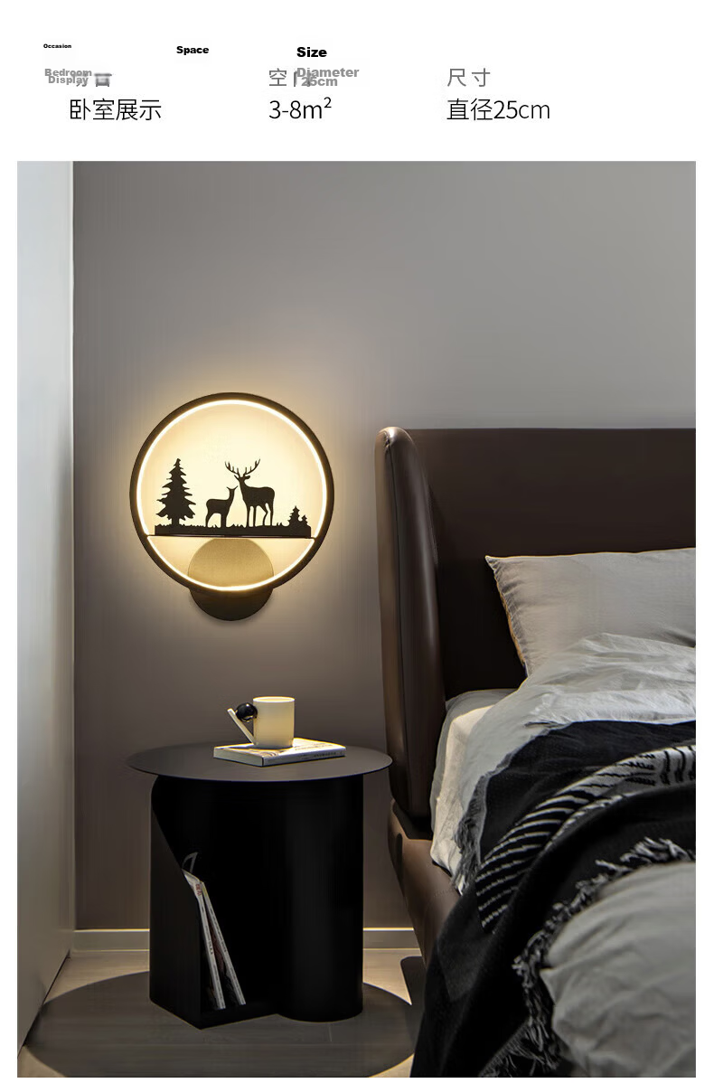 Dengling Full-Spectrum Eye-Care LED Nordic Wall Lamp for Bedroom Bedside, Corridor, Staircase, Living Room Background Wall 10