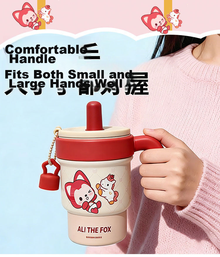 Ali Girl Straw Insulated Tumbler Ice Mug New High-Value Stainless Steel Large Capacity Kids Cup 8