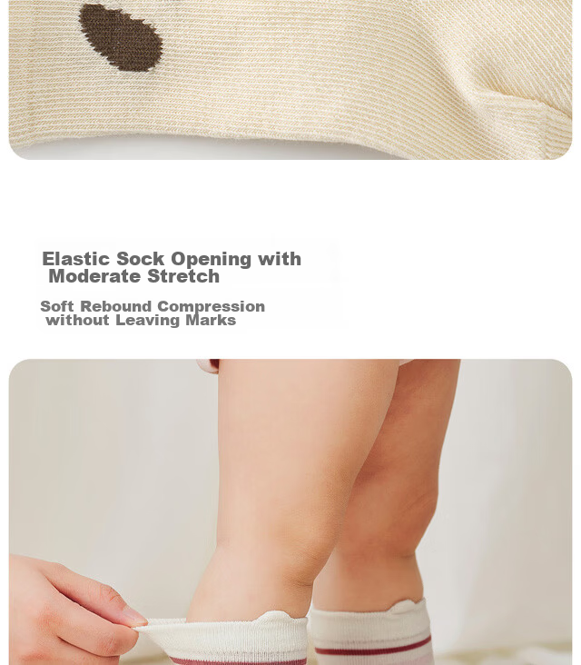 TONGTAI Baby Socks Mid-Calf Unisex Seamless Non-Binding Wide Cuff Pink 0-6 Months 14