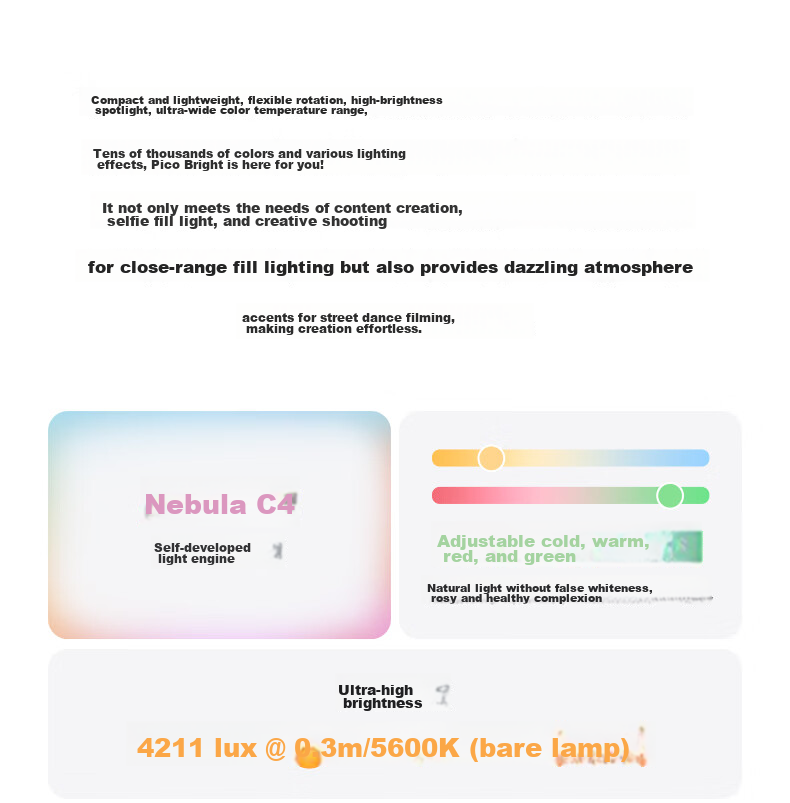 NANLITE Pico RGB Magnetic Fill Light Compact Portable LED Pocket Light Outdoor Portrait Photography Light for Mirrorless Camera Mobile Video Live Streaming Travel Lighting 3