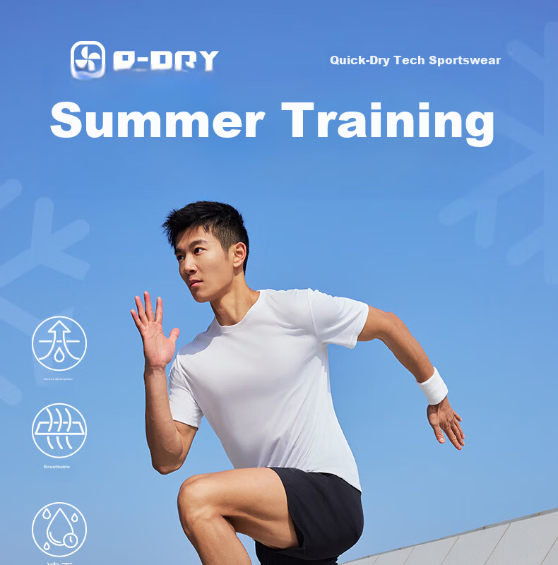 Peak Quick-Dry Men's Sports Set Summer Running Casual Breathable Badminton Two-Piece Short Sleeve and Shorts DF152007 87