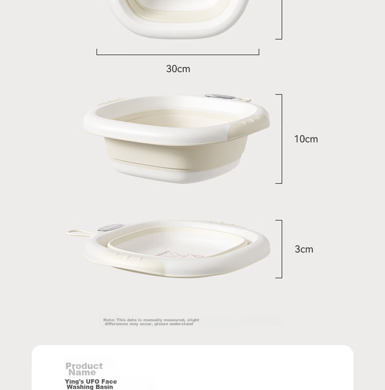 YEEHOO Newborn Foldable Wash Basin Baby Foot Bath Diaper Washing Basin Infant Toddler Children's Face Basin 3-Pack 24