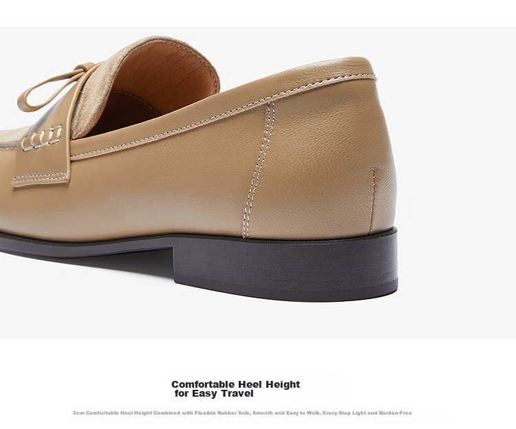 Le Saunda 2026 Spring New Commuter Retro Sheepskin Loafers Women 24702 Churong Beige BDK38 6