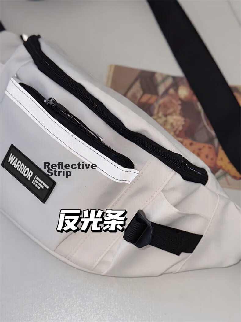 Warrior Men's Crossbody Bag Trendy Hong Kong Style Chest Bag Large Capacity Student Casual Shoulder Bag Cycling Sports Waist Chest Bag 9