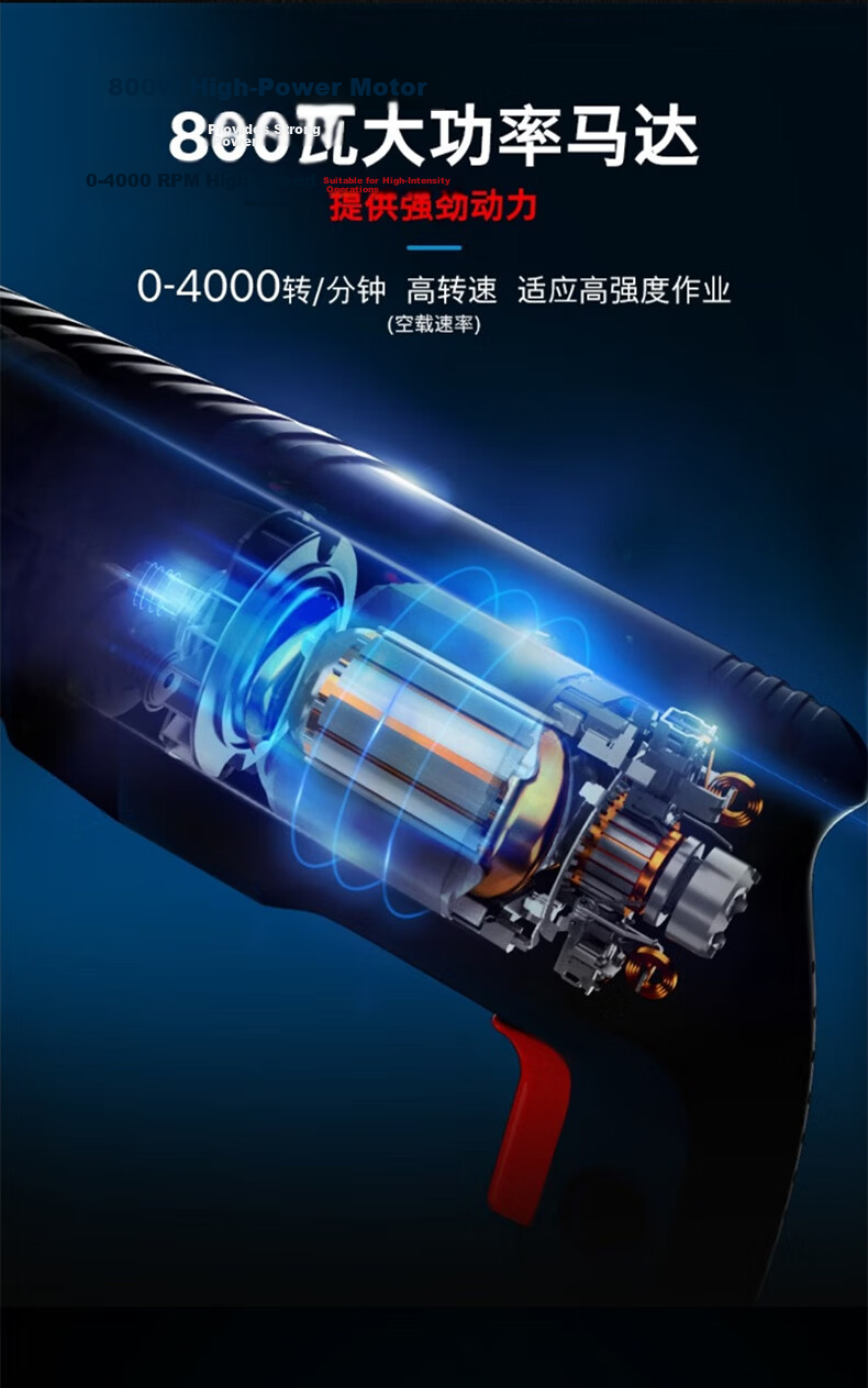 BOSCH Four-Groove Rotary Hammer, Forward And Reverse Speed Adjustable Drill, Three-In Electric Pick, GBH2-26 [Standard Configuration] 2