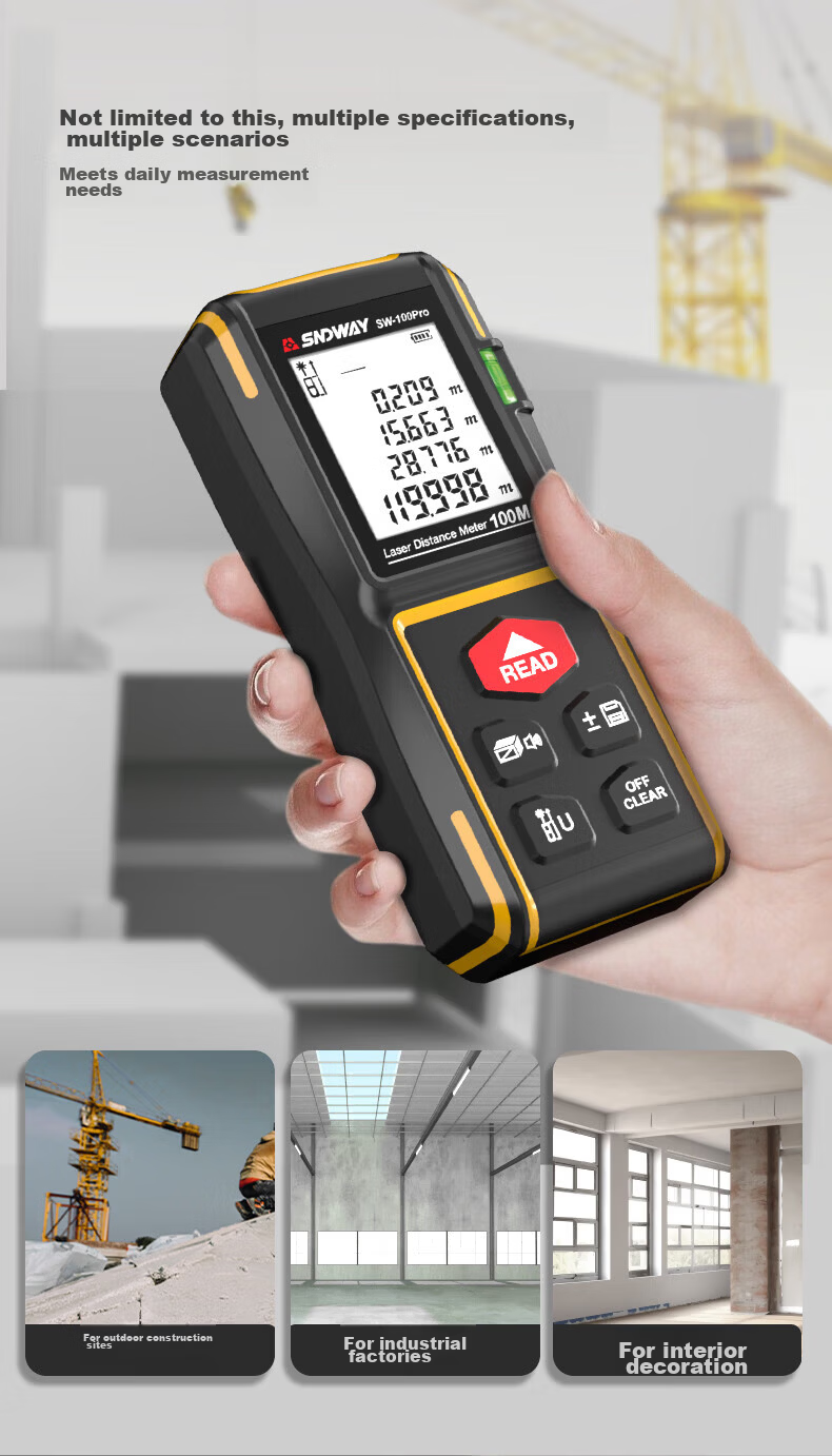 SNDWAY Infrared Laser Distance Meter High-Precision Handheld Electronic Measuring Device 3