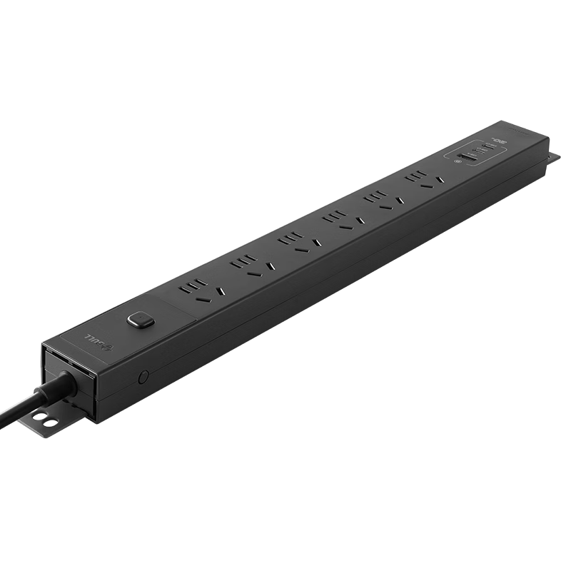 BULL 20W Fast Charging PDU Desktop Overload Protection Under-Desk Gaming Cabinet Socket/power Strip/extension Cord/surge Protector, Master Switch 6 Outlets + USB, 1.8 Meter Specificatio