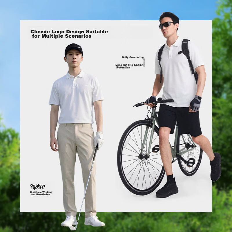 Adidas Men's Summer Short Sleeve Polo T-Shirt Sports Casual Comfortable Quick-Dry Bright White 2XL 4