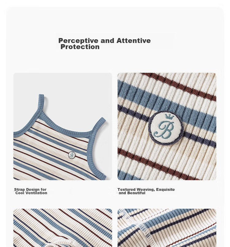 Babylove Baby Sleeveless Romper Summer Breathable Modal Striped Unisex Infant Vest Jumpsuit Crawling Suit Summer Wear 7