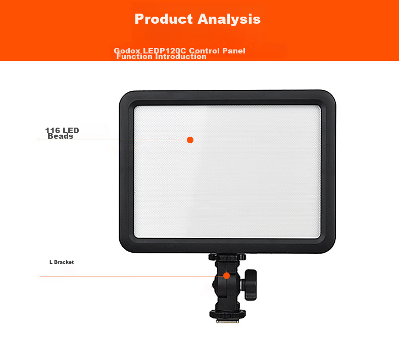 Godox LEDP120C LED Fill Light Adjustable Color Temperature Camera Light Live Streaming Video Fill Light Photography LED Panel Soft Light 6