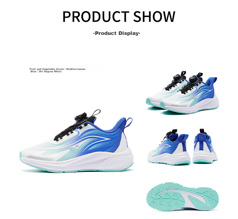 361° Qingling Children's Running Shoes 26 Spring Boys and Girls Youth Quick Bounce Cushioning Dial Professional Sports Shoes Black Size 36 31