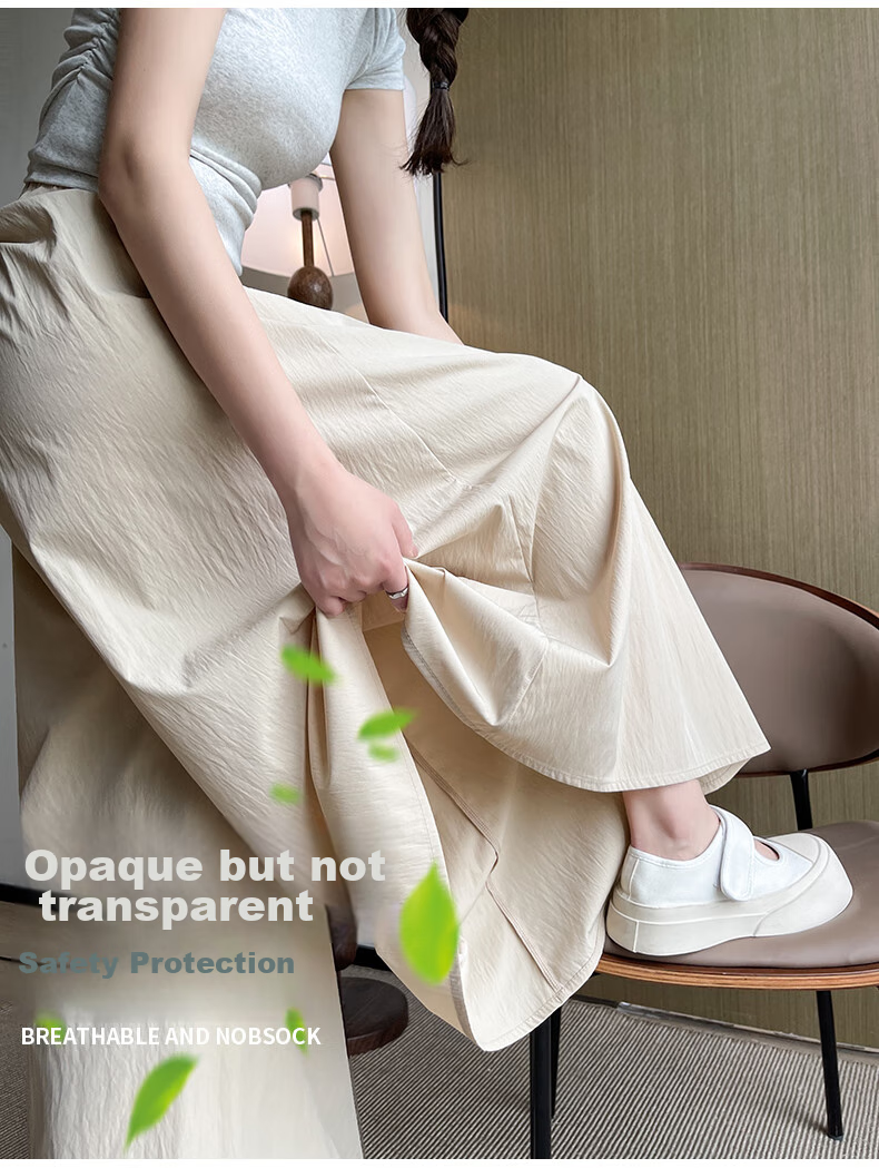 LangSha High-Waisted Yamamoto Skirt Pants for Women, Summer Lightweight Flowy Slimming A-Line Skirt Shorts, Loose Wide-Leg Pants for Petite Figures 4