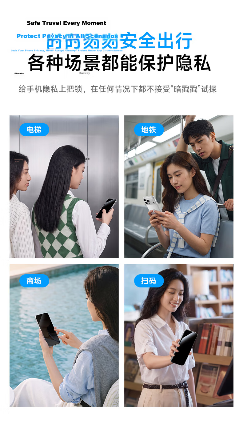 First Guard 360° Anti-Spy Tempered Glass Screen Protector for iPhone 15 Pro, Anti-Fingerprint, Drop-Resistant Privacy Protection Film 11
