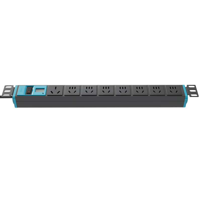BULL 16A High-Power PDU Cabinet Socket/power Strip/outlet, Overpower Protection + Smart Ammeter, 8-Position Master Switch, 1.8-Meter Specification, GNE-108DEV