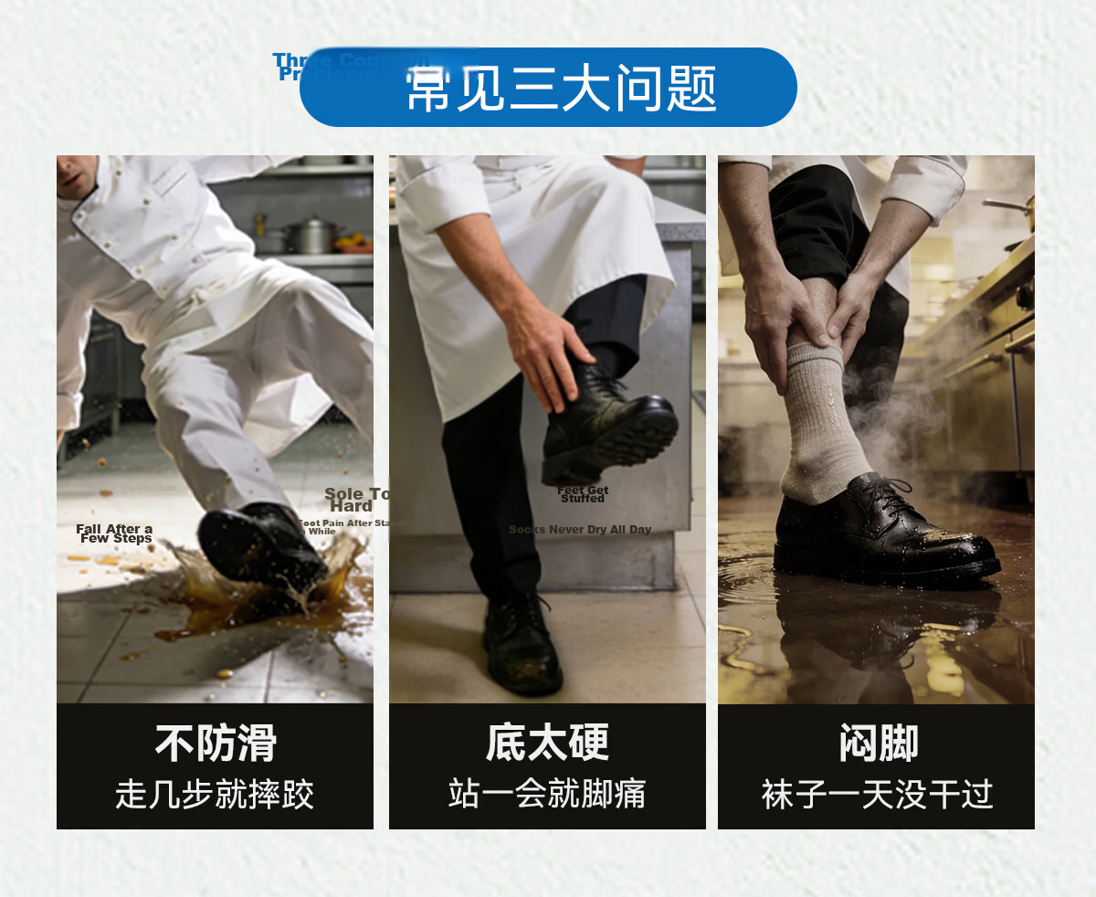 ChuWang Non-Slip Waterproof Oil-Resistant Chef Shoes Kitchen Work Casual Sneakers Men C1 Leather 39 3
