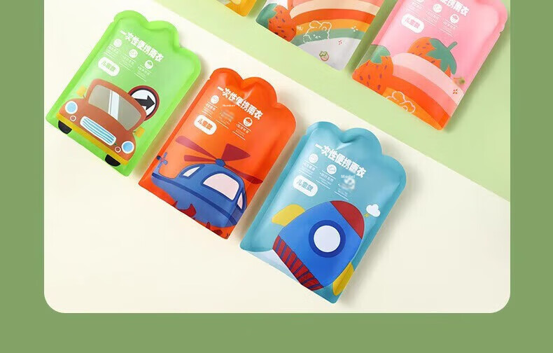 Chegui Mu Disposable Thickened Children's Card Long Full-Body Raincoat for Heavy Rain Single-Person Mountaineering Hiking Cycling Raincoat 5 Pieces 16