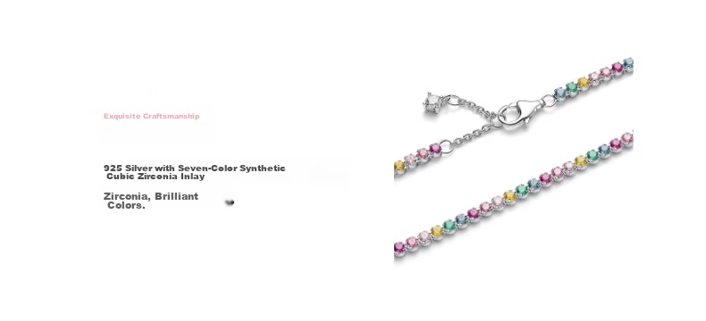 PANDORA [Lin Gaoyuan Edition] Lucky Rainbow Bracelet Colorful Sparkle Birthday Gift for Girlfriend 16CM 4