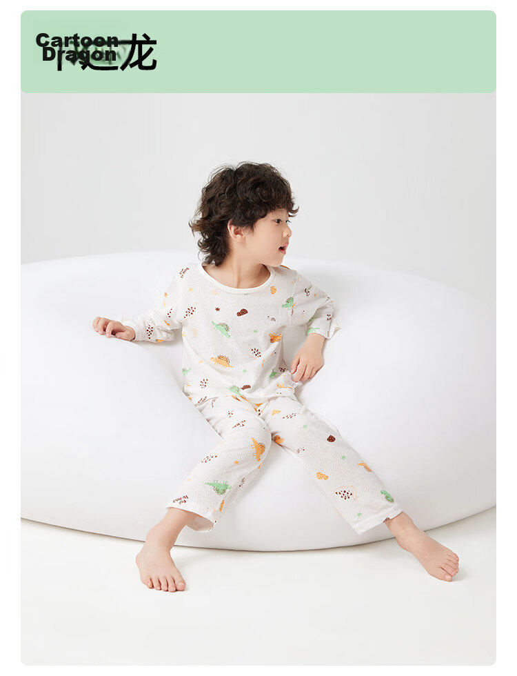 JOYNCLEON Kids Cotton Long Sleeve Pajama Set Boys Girls Summer Thin Air Conditioning Homewear Jtz198906 18