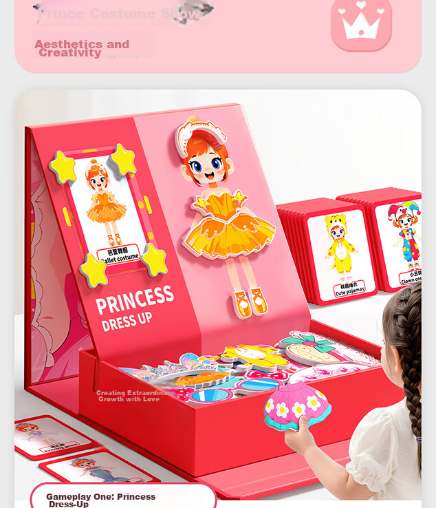Jupiter Princess Dress-Up Magnetic Puzzle Educational Toy for Children Ages 3-6 Creative Magnetic Stickers Early Learning Girl Birthday Gift 3