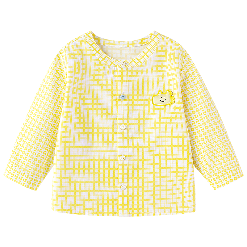 Balabala Kids Baby Long Sleeve Shirt Infant Shirt Boys Girls 2026 New Summer Thin Plaid Stylish Shirt