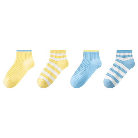 JD Original [No Neck-Tightening] Spring And Summer Pure Cotton Ultra-Thin Odor-Resistant Children's Socks, Antibacterial Breathable Boys' Short Socks for Ages 5-8