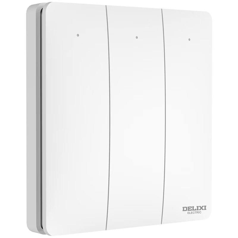 DELIXI Wireless Remote Control Switch Wireless Network-Free Smart Switch Three-Gang Main Switch White