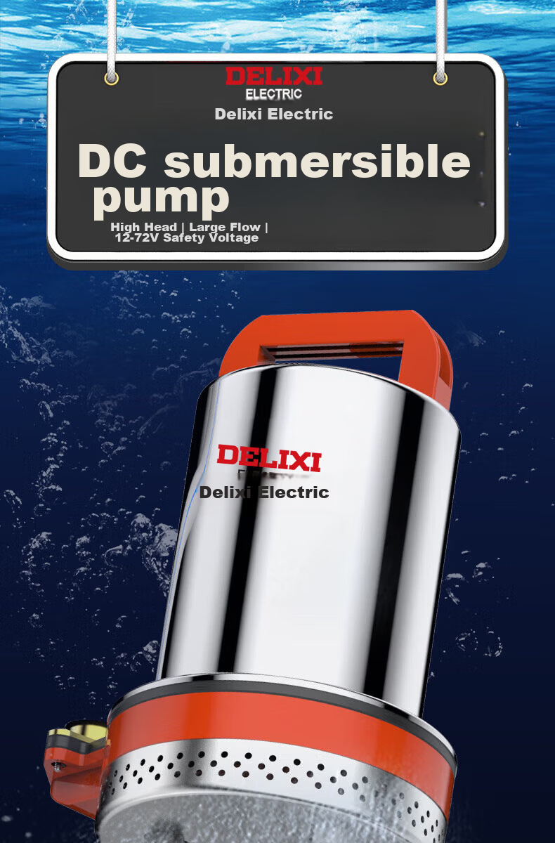 Delixi DC Submersible Pump Agricultural Water Pump Electric Vehicle Water Pump Household High Lift Well Small Water Pump 4