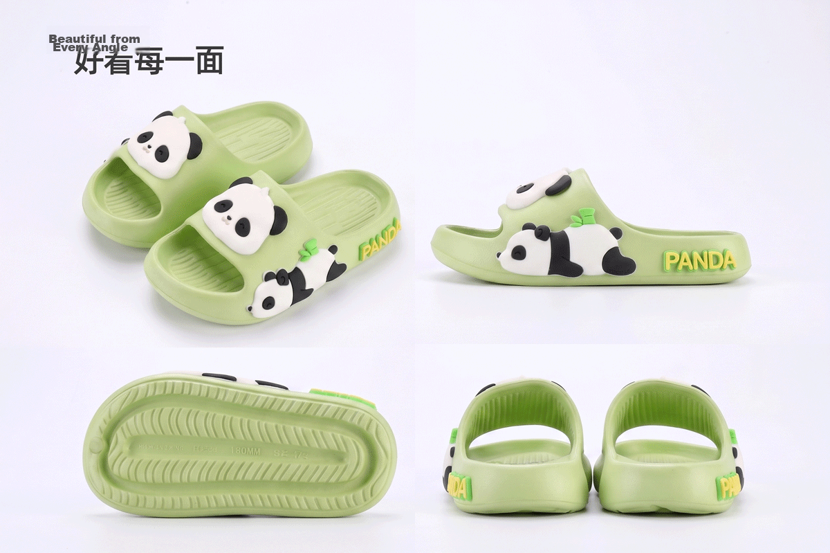 TUDOUWU Kids Slippers for Children, Indoor and Outdoor Non-Slip Soft Sole Sandals, Panda Design Size 210 11