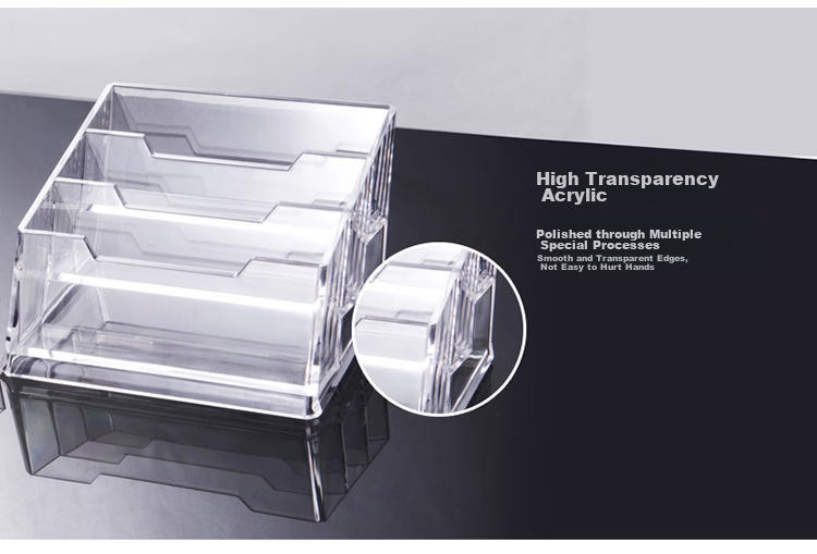 Jinlongxing Single Compartment Acrylic Transparent Business Card Holder Desk Office Display Box Vertical Business Card Organizer Model C2151 5