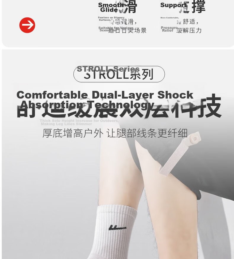 Huamei Jianbu Outdoor Sports Cushioned Slippers Unisex Thick Sole Non-Slip Sandals HM24158 Khaki Size 38-39 3
