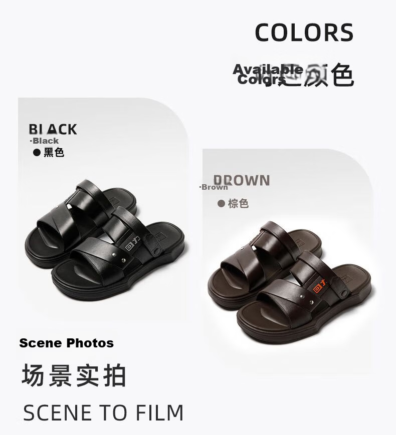 Warrior Men's Summer Casual Sandals EVA Outdoor Non-Slip Wear-Resistant Dual-Purpose Driving Slippers Black Size 44 13