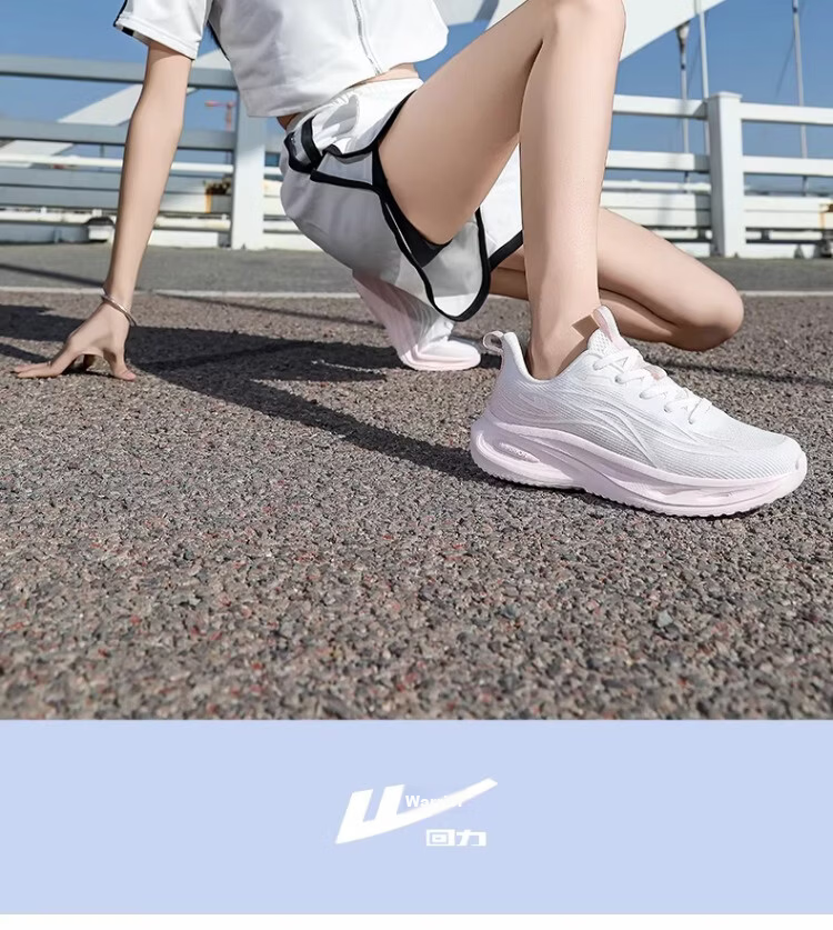 Warrior Official Women's Sports Shoes 2026 Summer New Lightweight Mesh Running Shoes for Women 5535 White Pink Size 36 28