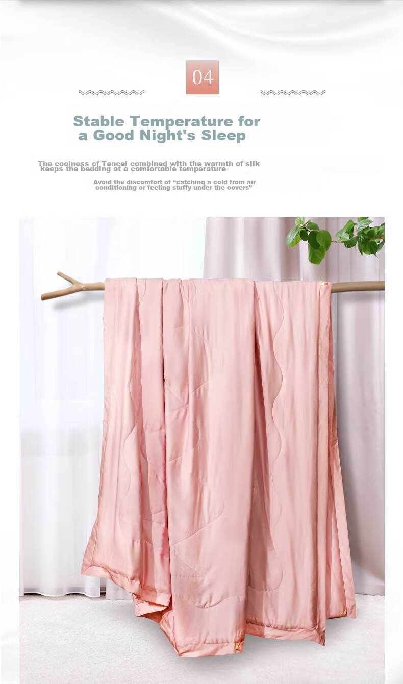 Fuanna 100% Mulberry Silk Quilt Summer Cooling Silk Air Conditioning Quilt Double Antibacterial Thin Quilt Core 203x229cm 8