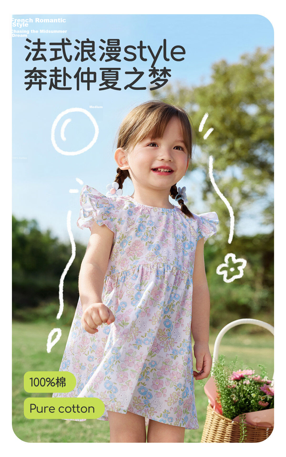 JOYNCLEON Girls Summer Dress Baby Princess Floral Toddler Dress Children's Skirt JLY205666 3