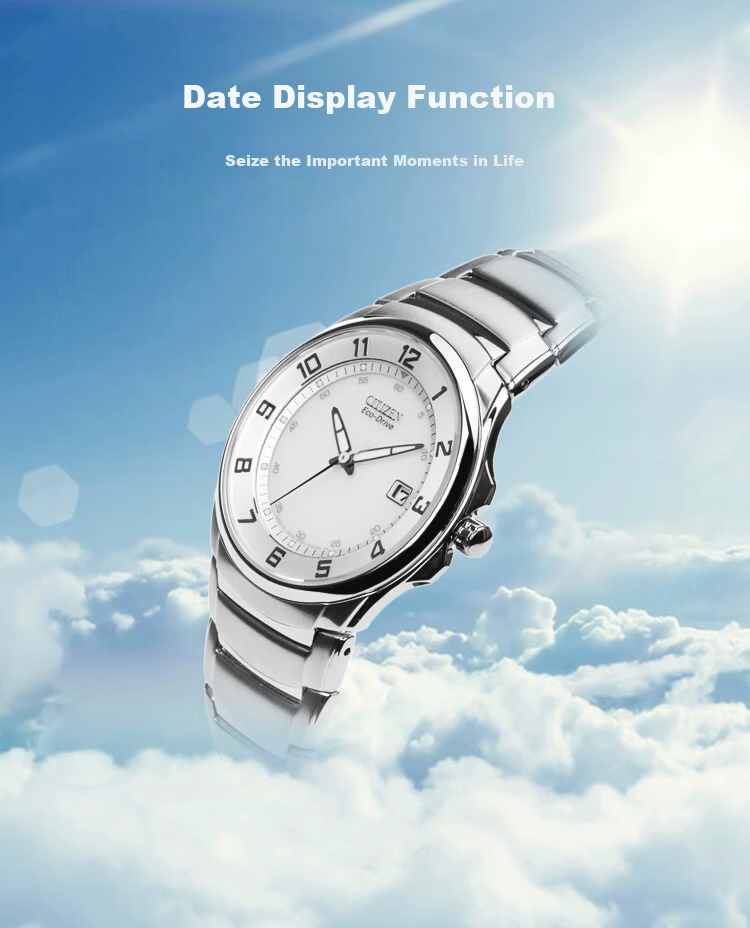 CITIZEN Men's Japanese-Korean Solar-Powered Watch Black Dial Steel Band Fashionable Men's Watch Father's Day Gift AT0161-56E 4