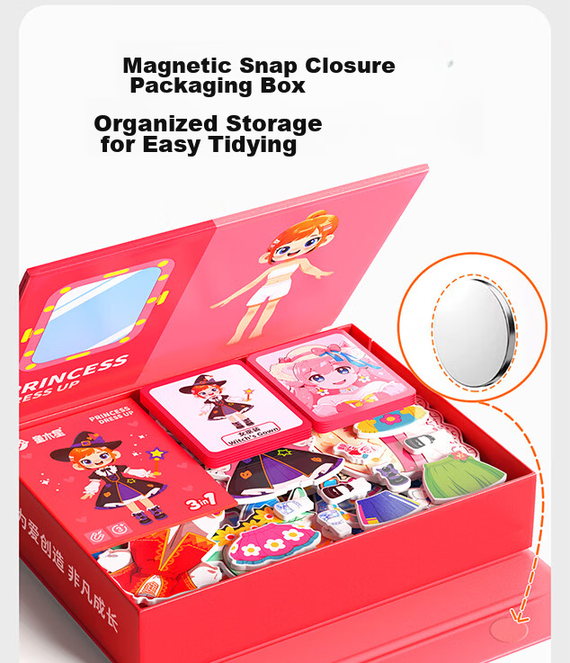 Jupiter Princess Dress-Up Magnetic Puzzle Educational Toy for Children Ages 3-6 Creative Magnetic Stickers Early Learning Girl Birthday Gift 11